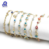 Evil Eye Flower Butterfly Moon Star Charm Anklet for Women Girls Beach Jewelry