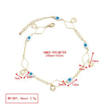 Evil Eye Flower Butterfly Moon Star Charm Anklet for Women Girls Beach Jewelry