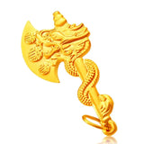 Dragon Hatchet 24KT Real Charm Pendant PN195