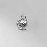 925 Silver Cat Dangle Charm for DIY Jewelry