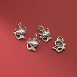 925 Silver Cat Dangle Charm for DIY Jewelry