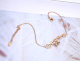 Chinese Ethnic Coins Bells Charm Anklet Stainless Steel Link Chain