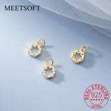 925 Silver Huggie Zircon Charms Necklace Accessory Gift