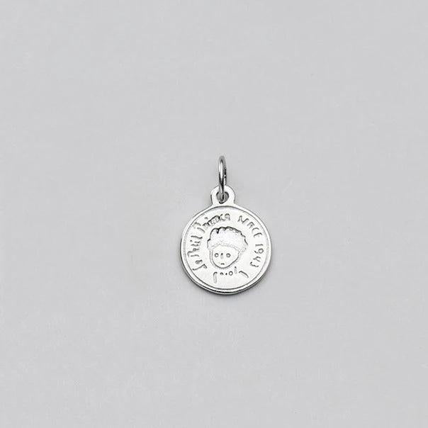 925 Sterling Silver Round Boy Charm for DIY Jewelry