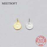 925 Sterling Silver Round Boy Charm for DIY Jewelry