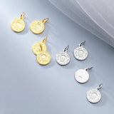 925 Sterling Silver Round Boy Charm for DIY Jewelry