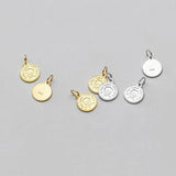 925 Sterling Silver Round Boy Charm for DIY Jewelry