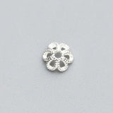 925 Sterling Silver Flower Bead Caps Charms DIY Jewelry Accessory