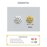 925 Sterling Silver Flower Bead Caps Charms DIY Jewelry Accessory