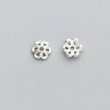 925 Sterling Silver Flower Bead Caps Charms DIY Jewelry Accessory