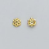 925 Sterling Silver Flower Bead Caps Charms DIY Jewelry Accessory