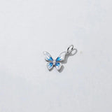 925 Silver Zircon Butterfly Charm for DIY Necklace