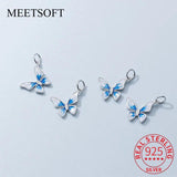 925 Silver Zircon Butterfly Charm for DIY Necklace