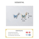 925 Silver Zircon Butterfly Charm for DIY Necklace