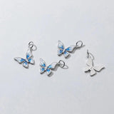 925 Silver Zircon Butterfly Charm for DIY Necklace