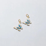 925 Silver Zircon Butterfly Charm for DIY Necklace