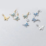 925 Silver Zircon Butterfly Charm for DIY Necklace
