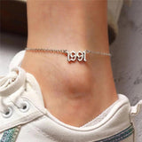 Gothic Digital Pendant Anklet Collarbone Chain Couple Jewelry