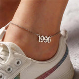 Gothic Digital Pendant Anklet Collarbone Chain Couple Jewelry