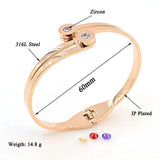 Stainless Steel Crystal Rose Women Bracelets Gift