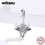 Sterling Silver Tauren Cow Animal Charm Bracelet Pendant CQC1316