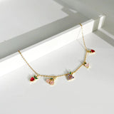 Colorful CZ Fruit Anklet for Women