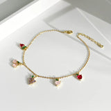 Colorful CZ Fruit Anklet for Women