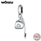 Toothbrush & Cup Charm 925 Sterling Silver Pendant Bead