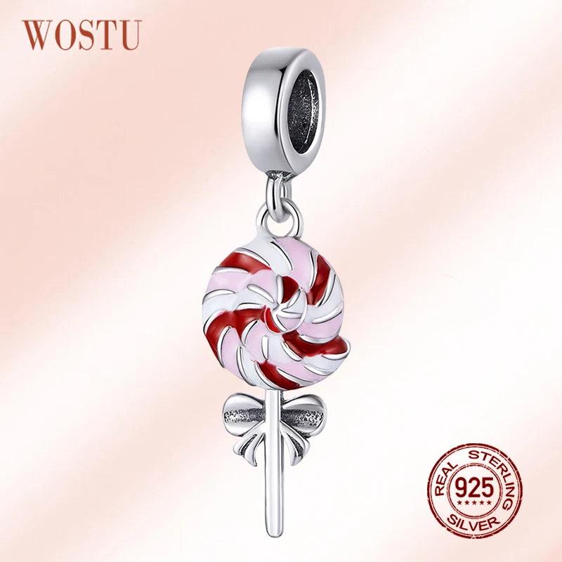 Enamel Lollipop Pendant 925 Sterling Silver for Jewelry Making