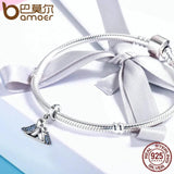 925 Silver Bird Clear CZ Pendant Charms for Jewelry Making
