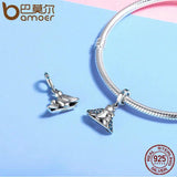 925 Silver Bird Clear CZ Pendant Charms for Jewelry Making