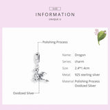 3D Drogon Smaug Pendant Charm Sterling Silver 925 Jewelry SCC1322