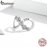 925 Silver Infinity Flowers Charm Infinite Love Bead DIY Jewelry