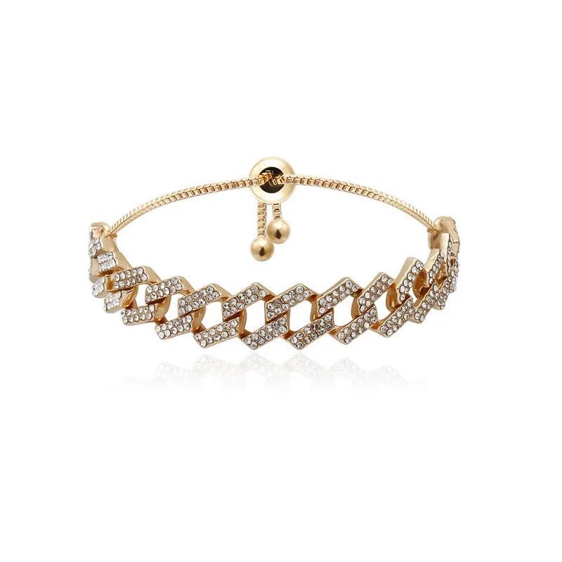 Geometric Rhinestone Chain Anklet for Women XR2875