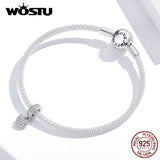 925 Silver Heart Dangle Charm Zircon Bead Pendant CTC211