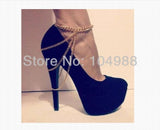 BY-293 Women Chain Anklet Three Layers Boots Heels Ankle Chain
