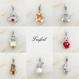 Rose Teddy Bear Koala Polar Charms Pendant 925 Sterling Silver