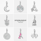Angel Heart Charm Pendant, 925 Sterling Silver Gift for Her