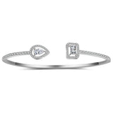 Punk Snake Butterfly Silver Open Bangle Bracelet For Women