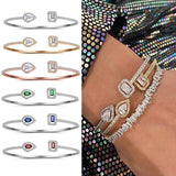 Punk Snake Butterfly Silver Open Bangle Bracelet For Women