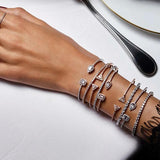 Punk Snake Butterfly Silver Open Bangle Bracelet For Women