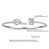 Punk Snake Butterfly Silver Open Bangle Bracelet For Women