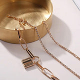 Punk Multilayer Chains Lock Charm Anklets for Women