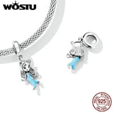 925 Silver Long Hair Girl Pendent Charms for Bracelet
