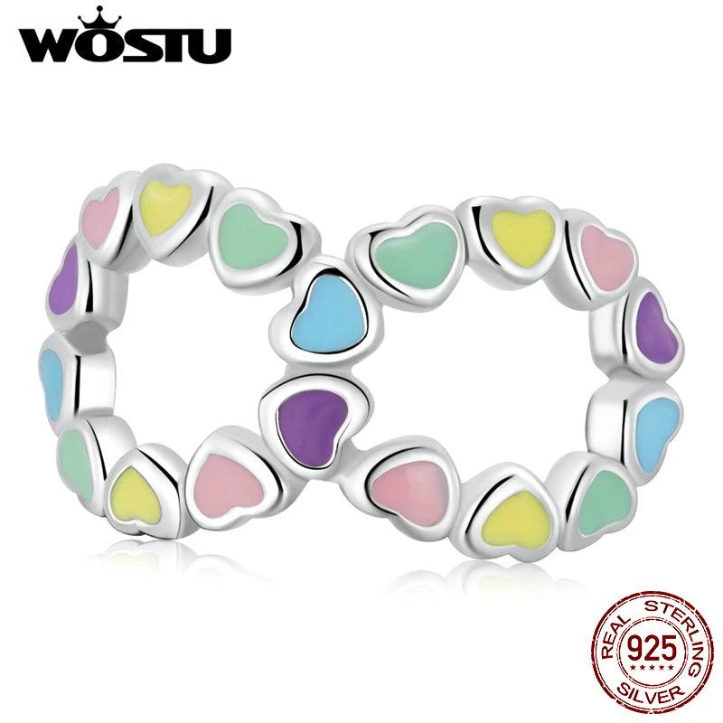 925 Silver Rainbow Infinite Love Charm Bead Pendant