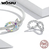 925 Silver Rainbow Infinite Love Charm Bead Pendant