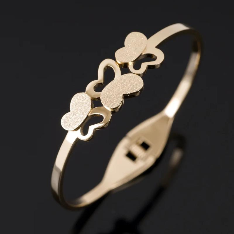 Butterflies Bracelets Women Stainless Steel Bangle Gift