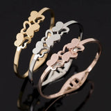 Butterflies Bracelets Women Stainless Steel Bangle Gift