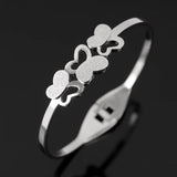 Butterflies Bracelets Women Stainless Steel Bangle Gift