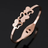 Butterflies Bracelets Women Stainless Steel Bangle Gift